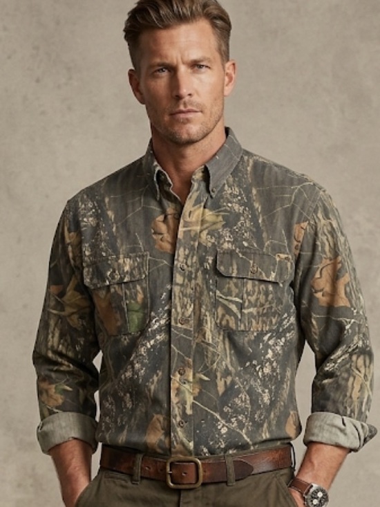 no trace Other - Vintage Camouflage Field Shirt Jacket - Green/Brown